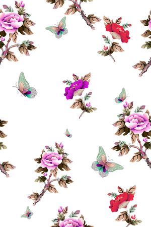 牡丹印花华亿平台图片