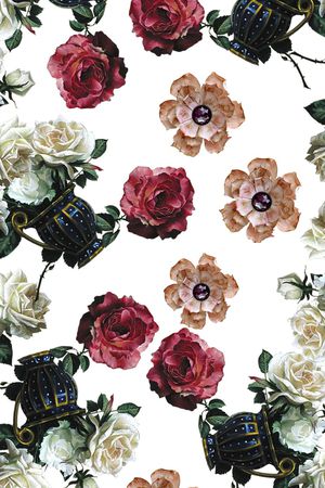 玉兰花印花华亿平台图片