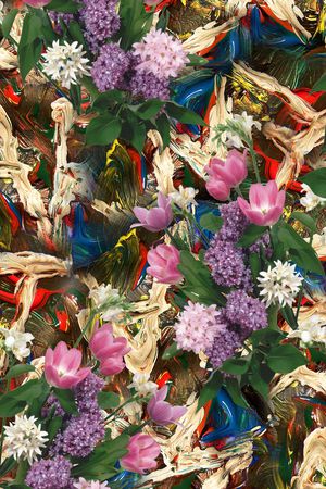 玉兰花印花华亿平台图片