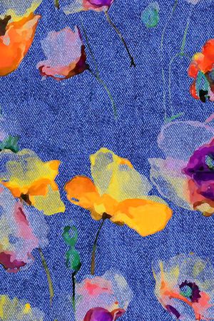 牛仔纹理印花华亿平台图片