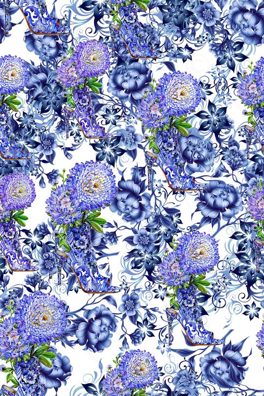 青花瓶印花华亿平台图片