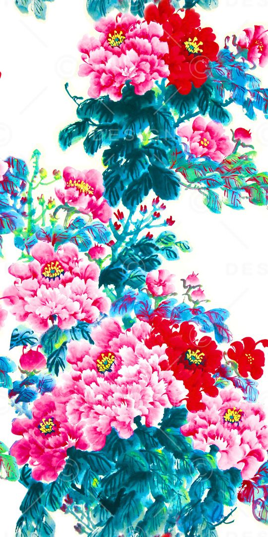 花卉印花华亿平台图片