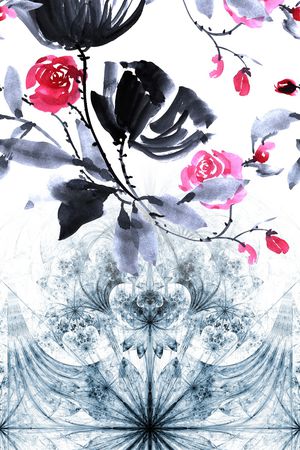 花卉印花华亿平台图片