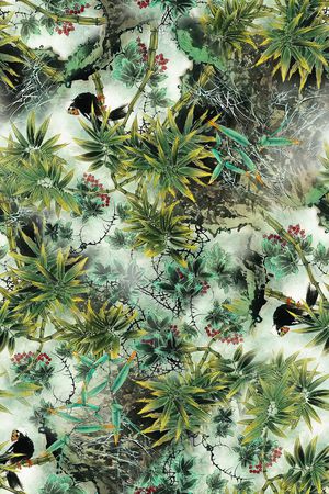 中国风印花华亿平台图片