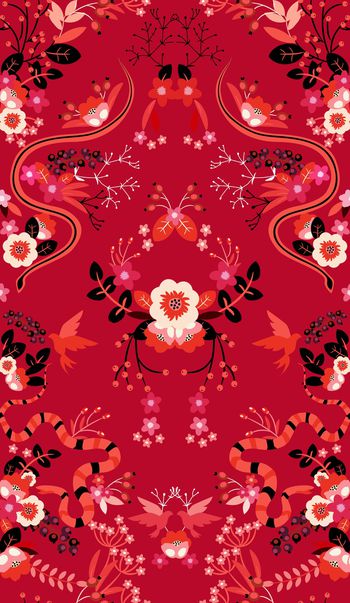 807898-花蛇壁纸红色