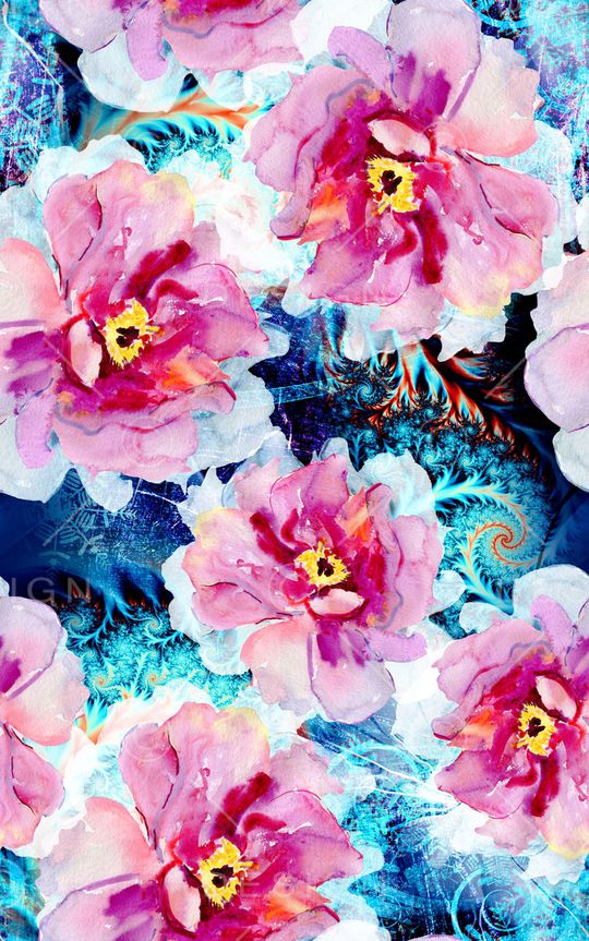 花卉印花华亿平台图片