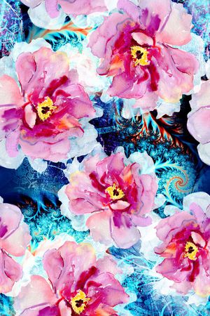 花卉印花华亿平台图片