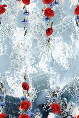 牛仔印花华亿平台图片