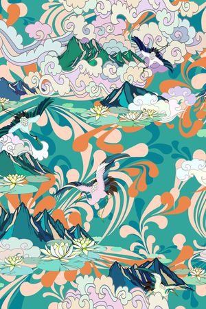 中国风印花华亿平台图片