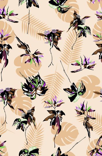 808533-手绘 抽象 热带 植物 叶子 17