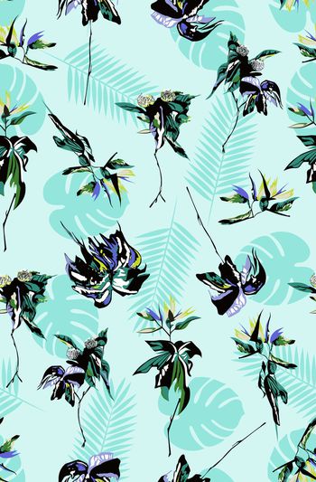 808534-手绘 抽象 热带 植物 叶子 17