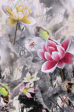 花卉印花华亿平台图片