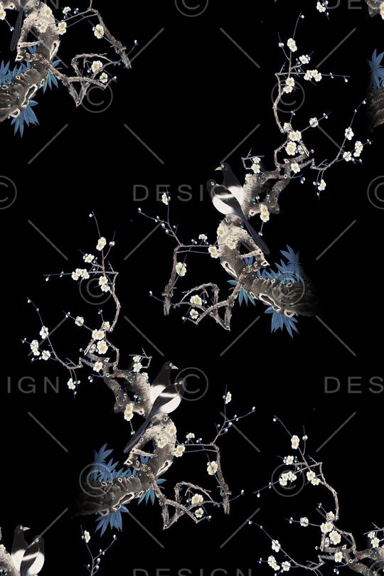 花鸟印花华亿平台图片