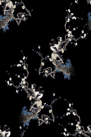 花鸟印花华亿平台图片