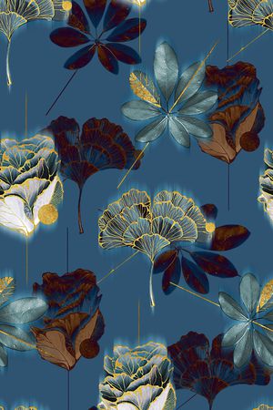 抽象手绘水彩画几何纹理花卉数码印花印花华亿平台图片