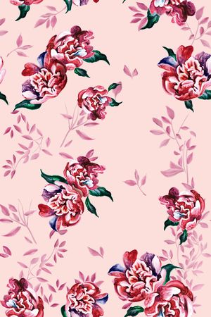 手绘花卉印花华亿平台图片