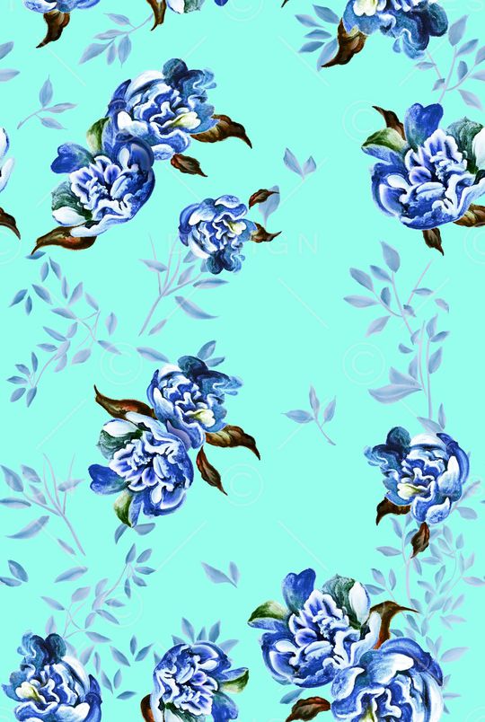 手绘花卉印花华亿平台图片