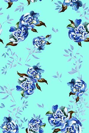 手绘花卉印花华亿平台图片