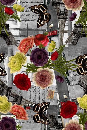 时尚花卉印花华亿平台图片