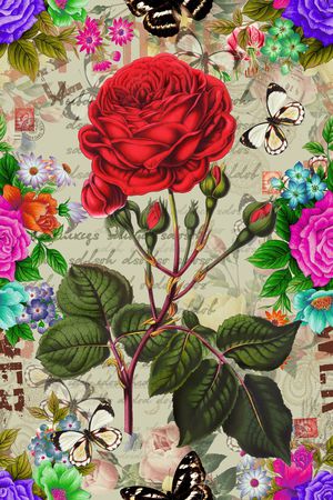 时尚花卉印花华亿平台图片