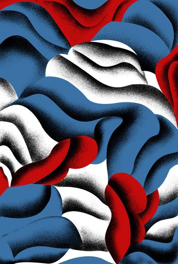 抽象几何印花华亿平台图片