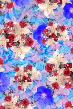 罂粟花印花华亿平台图片