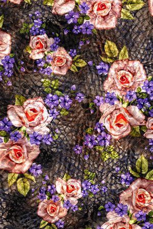 罂粟花印花华亿平台图片