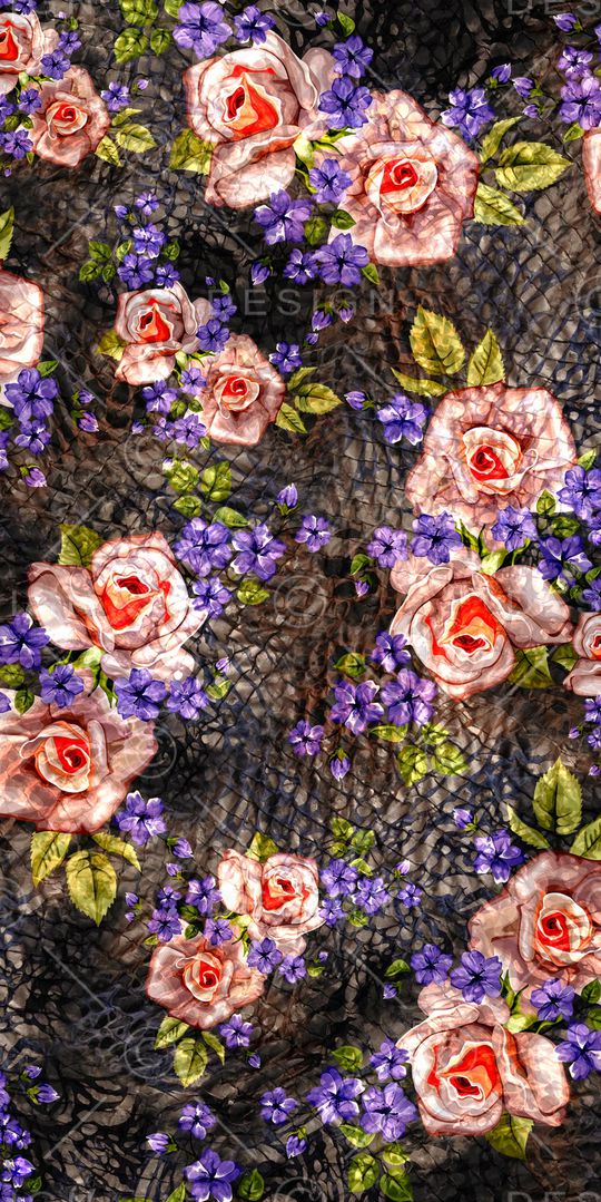 罂粟花印花华亿平台图片