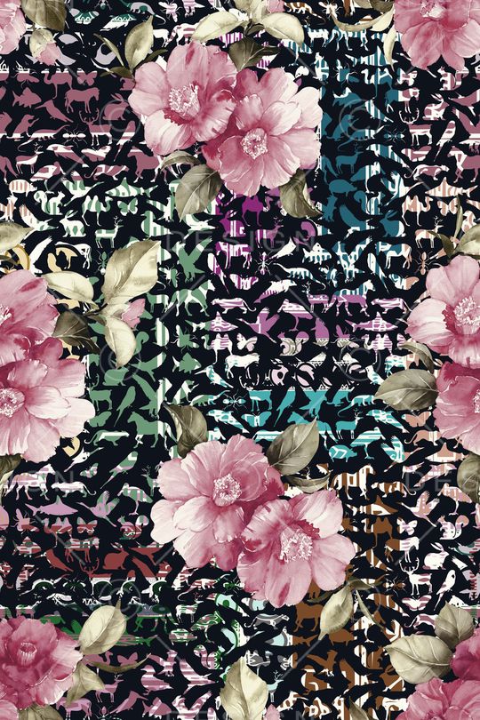 动物剪影印花华亿平台图片