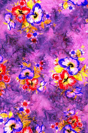 三色堇印花华亿平台图片