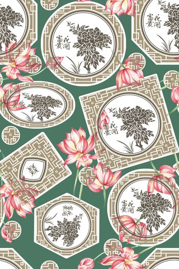 青舞-花卉印花华亿平台图片