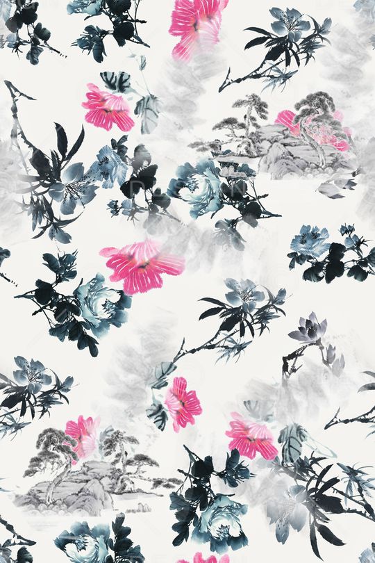 花卉印花华亿平台图片