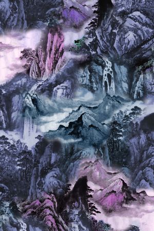 山脉印花华亿平台图片