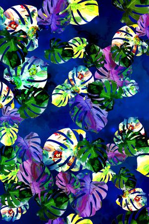 棕榈叶印花华亿平台图片