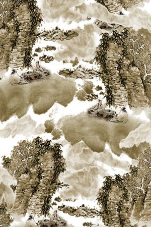 水墨印花华亿平台图片