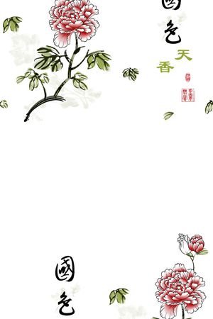 牡丹印花华亿平台图片