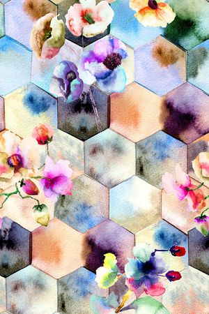 水彩印花华亿平台图片