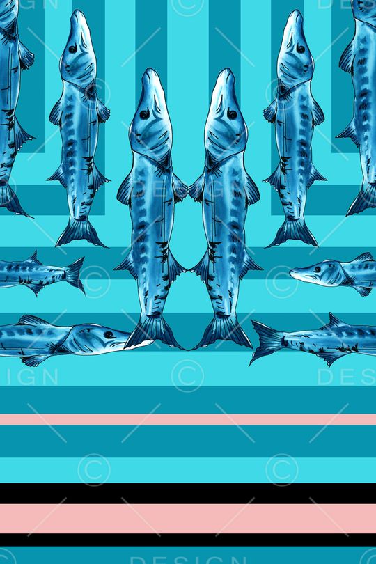 深海鱼印花华亿平台图片