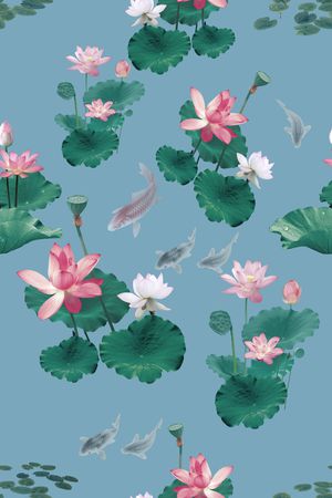 荷花印花华亿平台图片