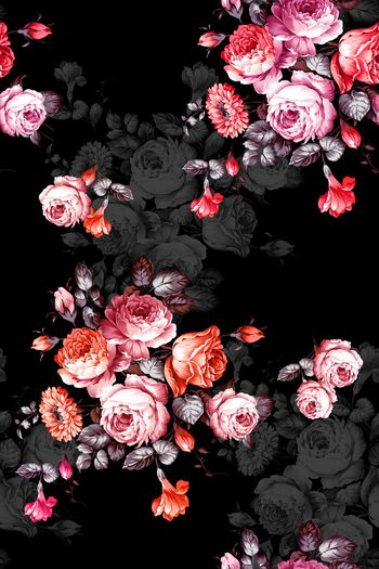 花卉印花华亿平台图片