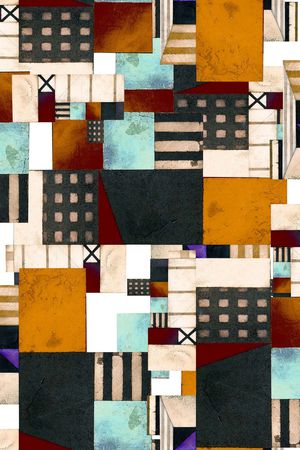 格子几何印花华亿平台图片