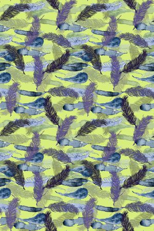 羽毛组合印花华亿平台图片