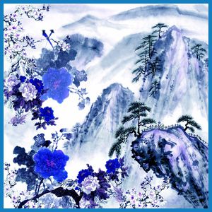 青花瓷印花华亿平台图片