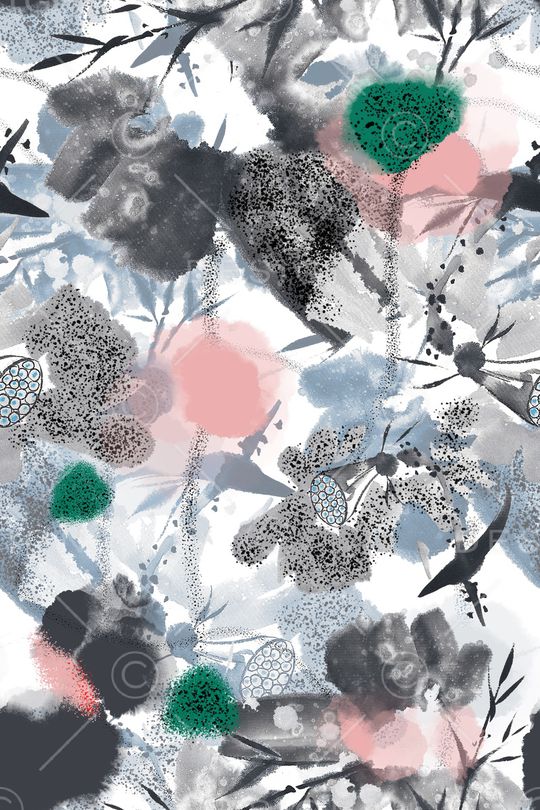 水墨印花华亿平台图片