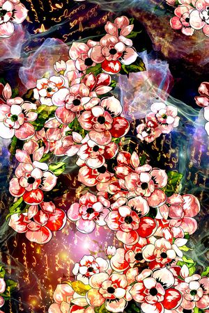 花卉印花华亿平台图片