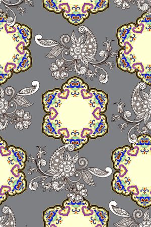 抽象手绘几何纹理民族风纹理数码印花印花华亿平台图片