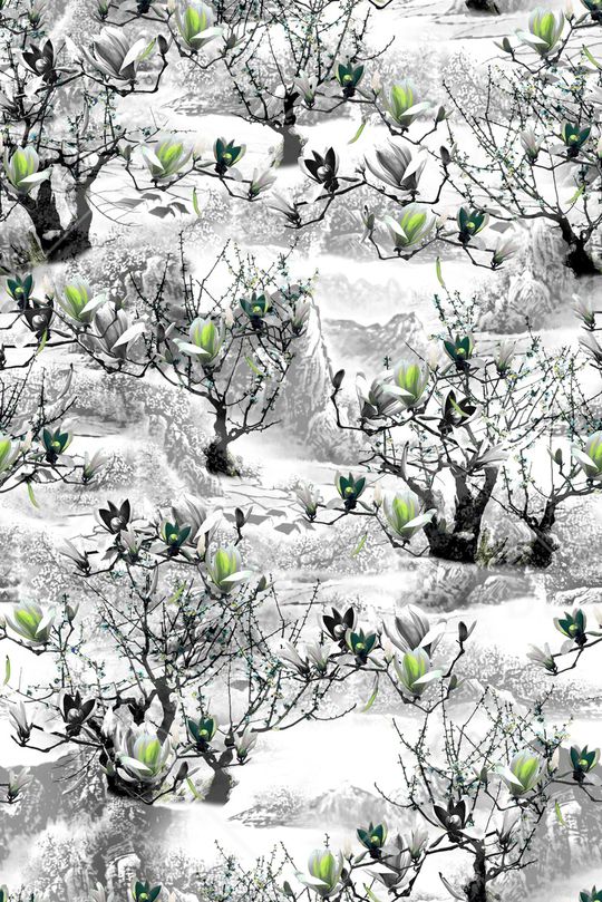 玉兰花印花华亿平台图片