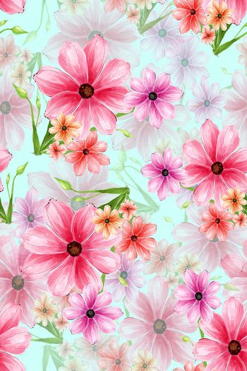 814363-粉红花—绿