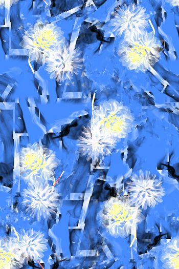 814491-菊花——蓝色纹理