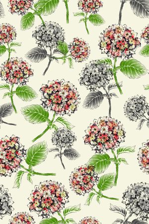 绣球花印花华亿平台图片